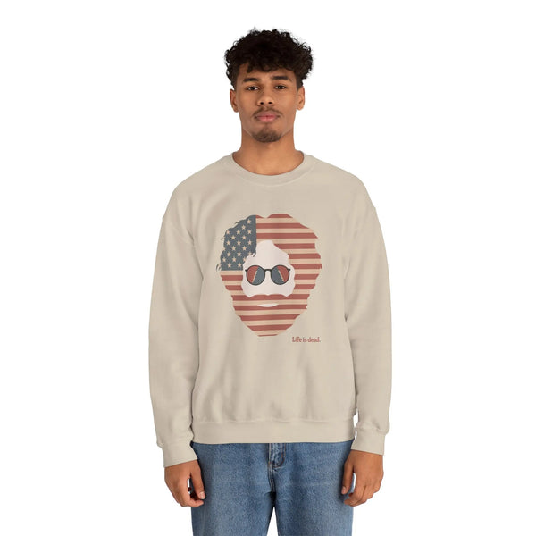 Grateful Dead - Stars & Stripes Jerry | Life is dead. Crewneck Sweatshirt - StealieShop